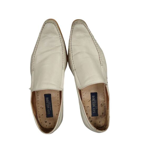 San Meldini Shoes Mens 43 Loafers Slip On Snip Toe Moc Leather Italian Classic - Picture 8 of 16